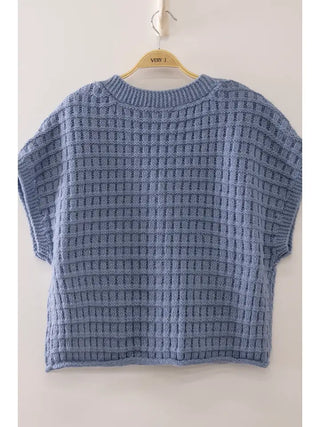 Waffle Texture Crop Cardigan