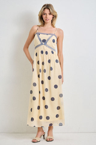 Polkadot Strap Midi Dress
