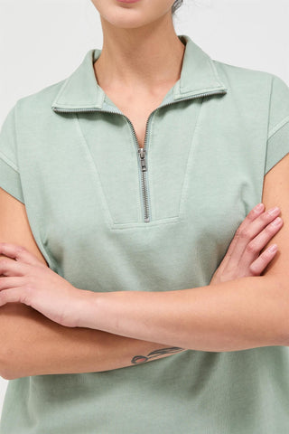 Half Zip Up Mock Neck Mini Dress