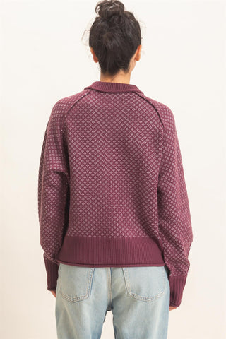 The Patterned Mock Neck Sweater