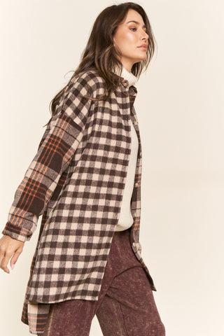 Multipattern Plaid Oversized Button Up | JQ Clothing Co.