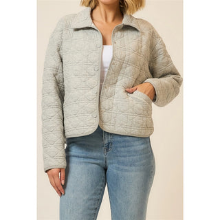 Curvy Quilted Collar Jacket