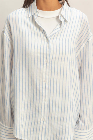 Blue Striped Button-up Shirt