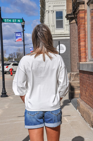 3/4 Sleeve Solid Cotton Top