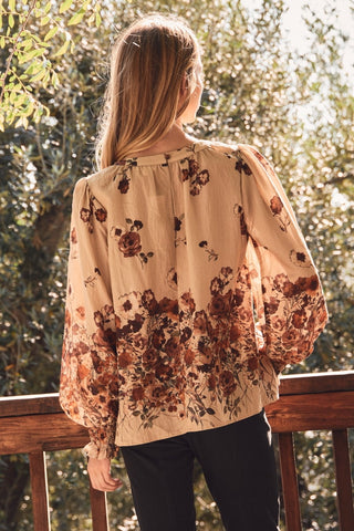 Floral Border Printed Blouse