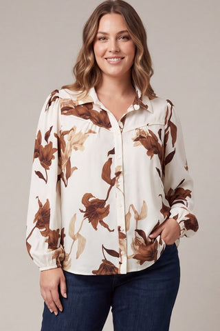 Prairie Print Collared Blouse