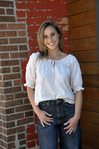 3D Floral Off The Shoulder Blouse