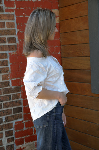 3D Floral Off The Shoulder Blouse