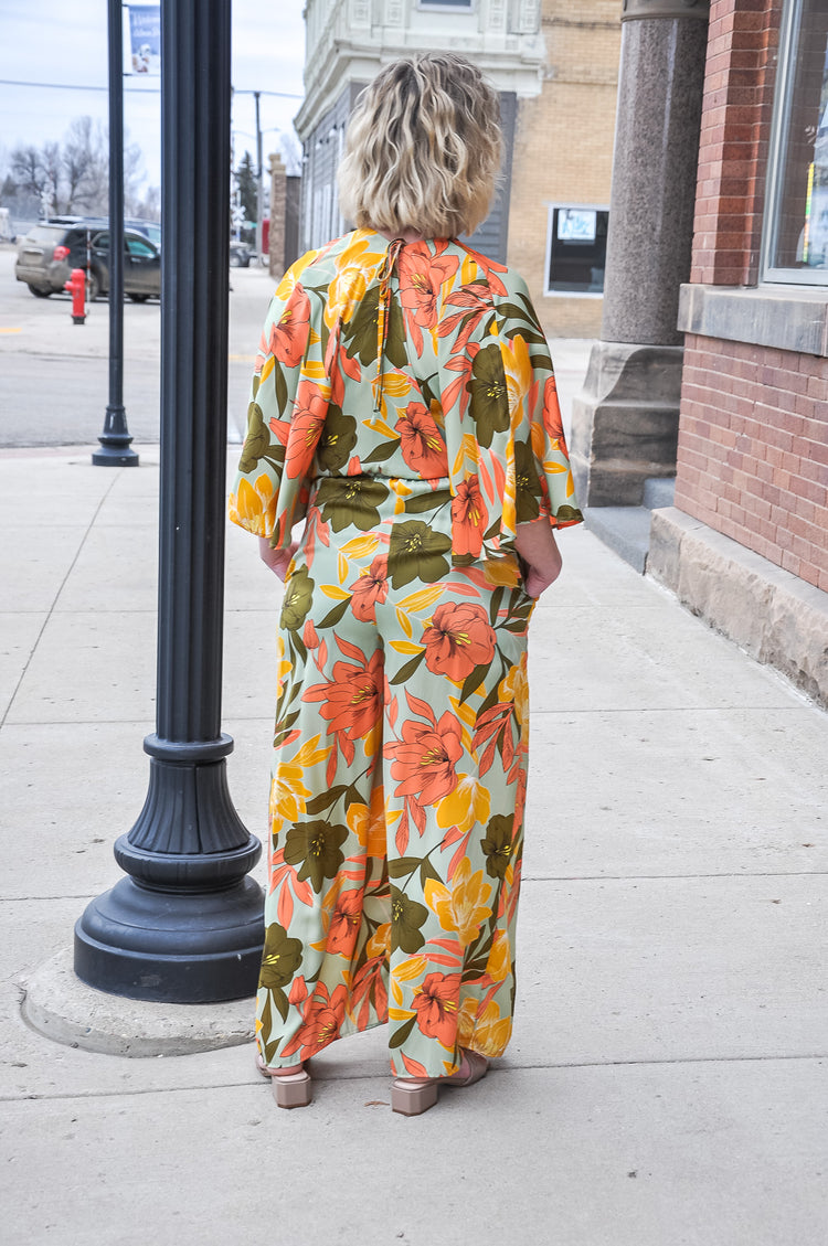 A Tropical Fall Printed Jumpsuit