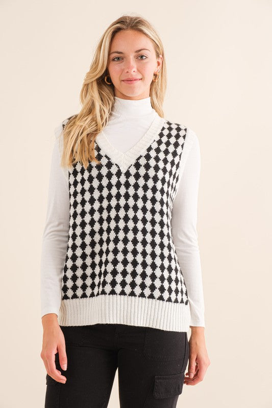Salem Black and White Sweater Vest | JQ Clothing Co.