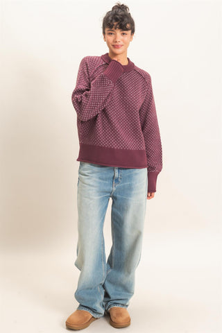 The Patterned Mock Neck Sweater