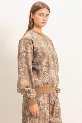 Tree Camouflage Crew Neck Sweatshirt