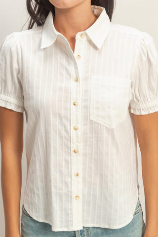 Button-up Puff SS Shirt