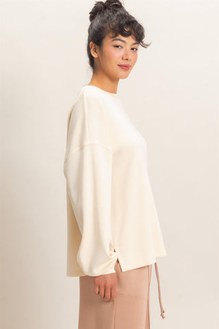 Oversized Crew Neck Long Sleeve Top