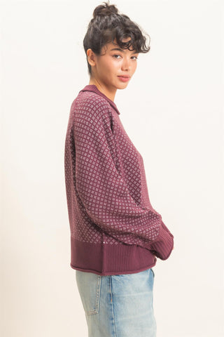 The Patterned Mock Neck Sweater