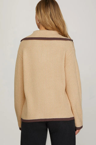 The LS Collared Contrast Detail Sweater