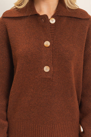 Button-Up Collared Sweater