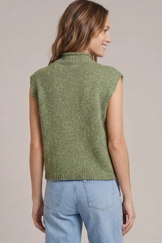 Drop Shoulder Sleeveless Mock Neck Sweater Vest