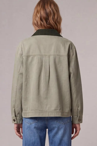 Washed Twill Barn Jacket Contrast Collar