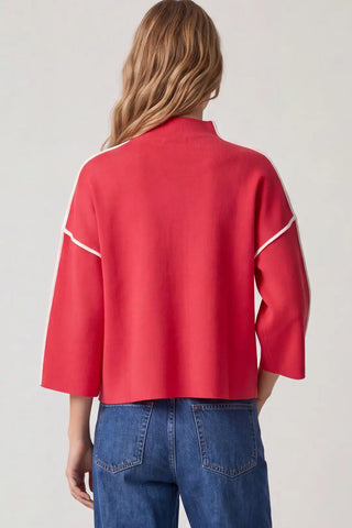 3/4 Sleeve Mock Neck Sweater Top
