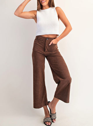 Corduroy Patch Pocket Straight Leg Pants