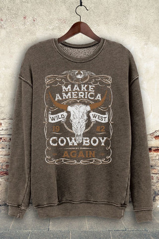 America Cowboy Mineral Washed Crewneck | JQ Clothing Co.