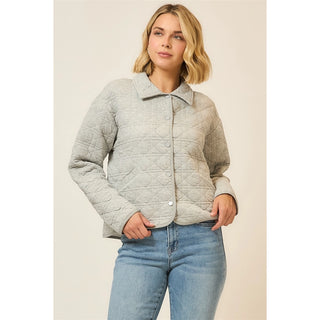 Curvy Quilted Collar Jacket