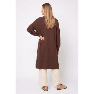 Maxi Open Cardigan w/Balloon Sleeve Detail