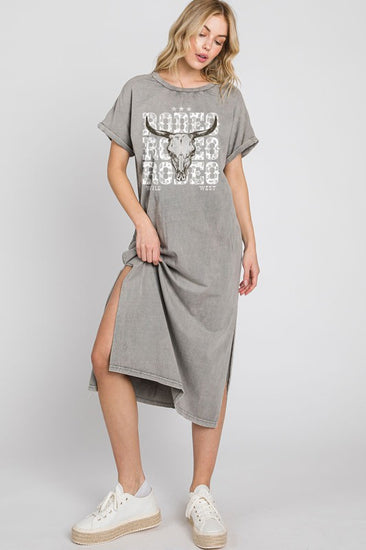Rodeo Repeaing Graphic Tee Dress | JQ Clothing Co.