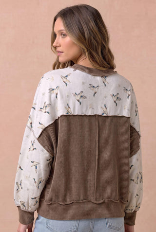 Curvy Flyway Duck Sweatshirt, view 2 | JQ Clothing Co.