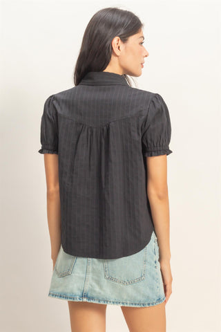 Button-up Puff SS Shirt