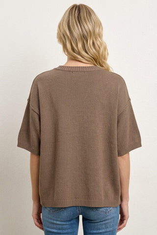 Elbow Sleeve Solid Sweater
