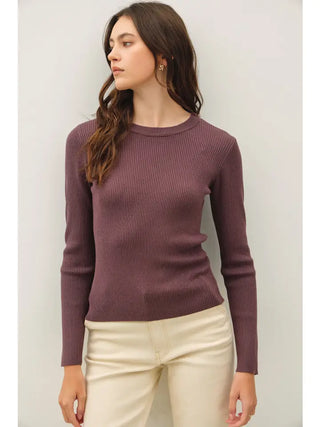 Classic Crewneck Long Sleeve Rib Sweater