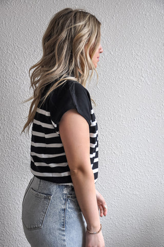 Modern Muse SS Striped Top