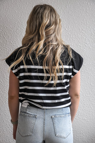 Modern Muse SS Striped Top