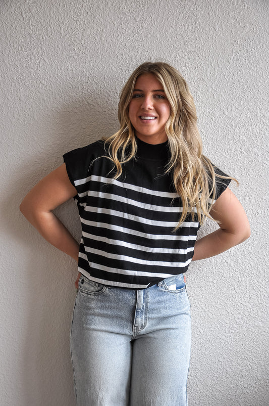 Modern Muse SS Striped Top