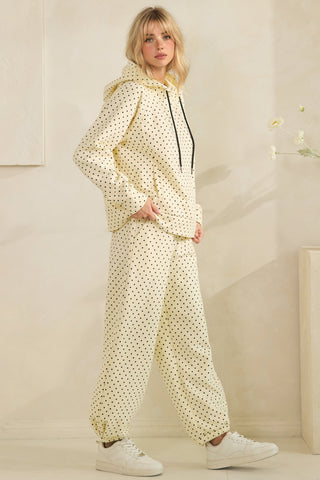 Cozy Micro Polka Dot Lounge Pants Set