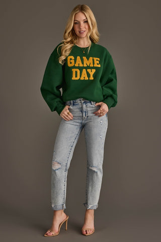 Green Gold Game Day Chenille Sweatshirt