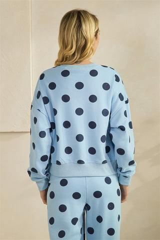 Polka Dot Crew Neck Sweatshirt
