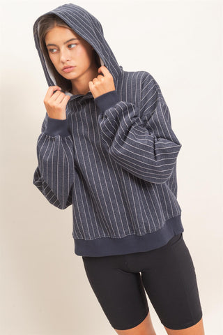 Pinstripe French Terry Hoodie