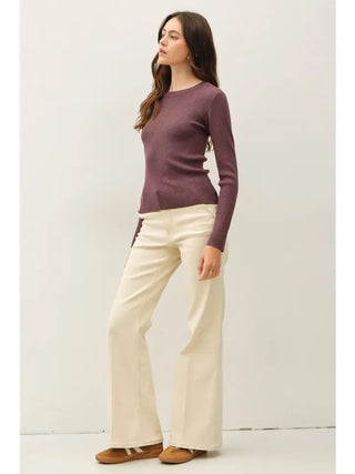 Classic Crewneck Long Sleeve Rib Sweater