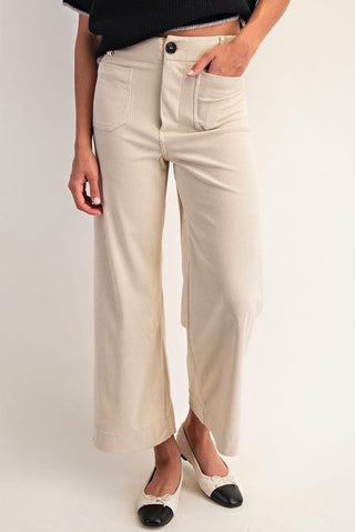 Corduroy Patch Pocket Pants in Sand