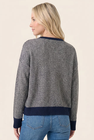 Multi Color Button Striped Knit Cardigan