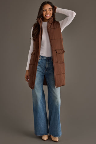Sleek Zip Front Long Vest