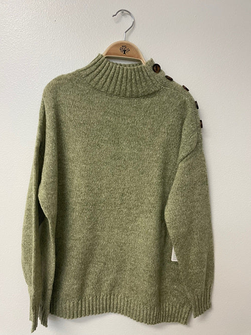 Button Baby Mock Neck Sweater | JQ Clothing Co.