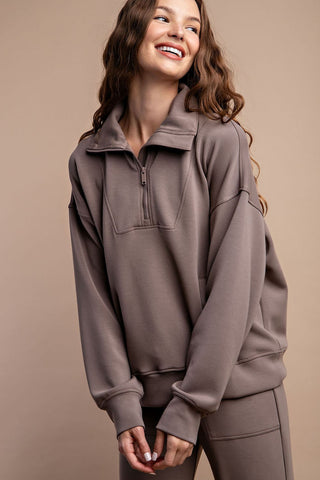 Modal Poly Span Quarter Zip Pullover