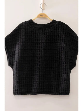 Waffle Texture Crop Cardigan