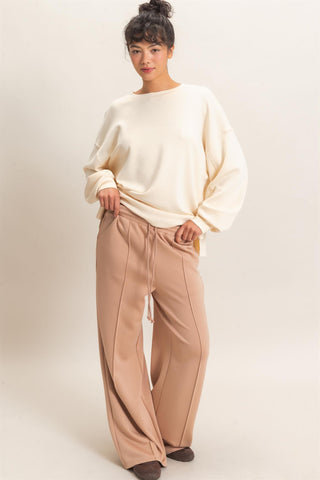 Oversized Crew Neck Long Sleeve Top