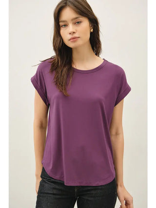 Bamboo Modal Dolman Cap Sleeve Top, view 12