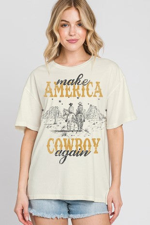 Make America Cowboy Again Mineral Graphic Tee | JQ Clothing Co.
